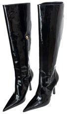 Blumarine Latent leather knee-high boots 214926